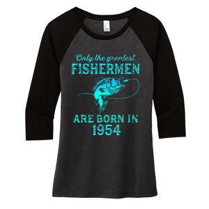 69 Years Old Fisherman Born In 1954 69th Birthday Women's Tri-Blend 3/4-Sleeve Raglan Shirt