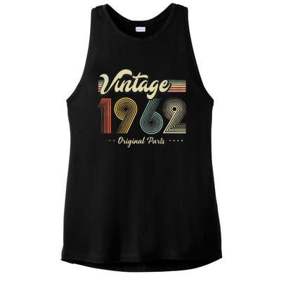 61 Years Old Vintage 1962 Limited Edition 60th Birthday Ladies PosiCharge Tri-Blend Wicking Tank