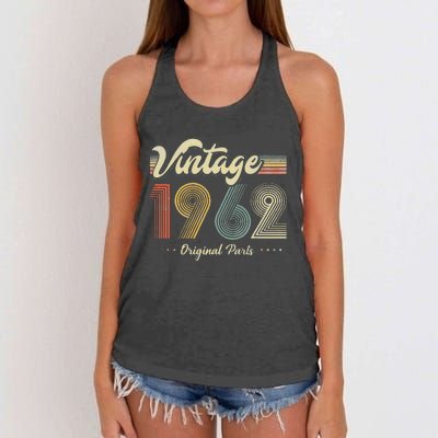 61 Years Old Vintage 1962 Limited Edition 60th Birthday Women's Knotted Racerback Tank