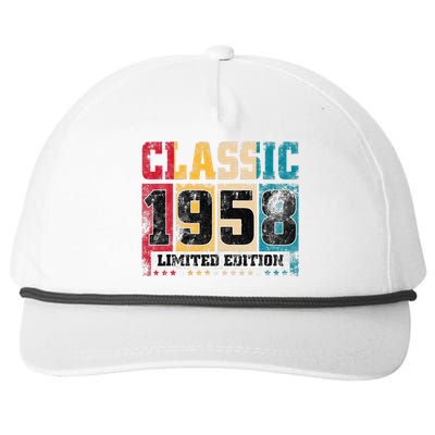 65 Years Old Gift Classic 1958 Limited Edition 65th Birthday Snapback Five-Panel Rope Hat