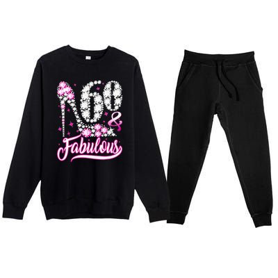 60 Years Old Gifts 60 & Fabulous 60th Birthday Pink Diamond Premium Crewneck Sweatsuit Set