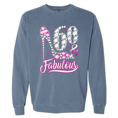 60 Years Old Gifts 60 & Fabulous 60th Birthday Pink Diamond Garment-Dyed Sweatshirt