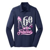 60 Years Old Gifts 60 & Fabulous 60th Birthday Pink Diamond Silk Touch Performance Long Sleeve Polo