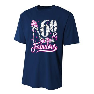 60 Years Old Gifts 60 & Fabulous 60th Birthday Pink Diamond Performance Sprint T-Shirt