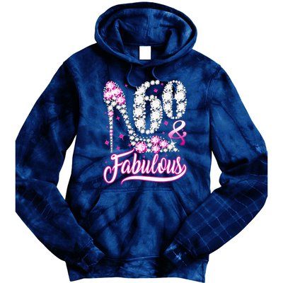 60 Years Old Gifts 60 & Fabulous 60th Birthday Pink Diamond Tie Dye Hoodie