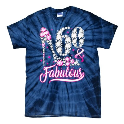 60 Years Old Gifts 60 & Fabulous 60th Birthday Pink Diamond Tie-Dye T-Shirt