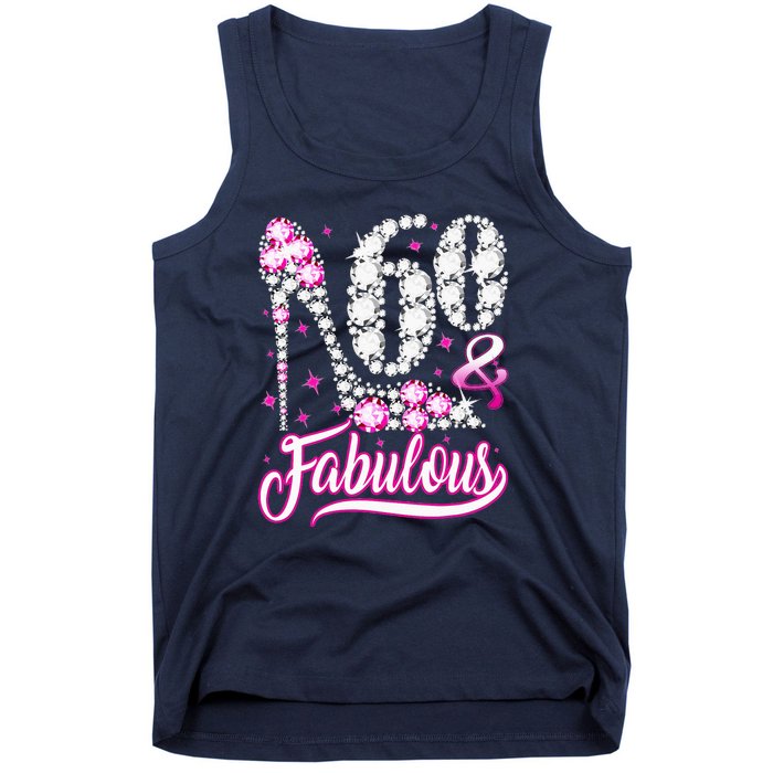 60 Years Old Gifts 60 & Fabulous 60th Birthday Pink Diamond Tank Top