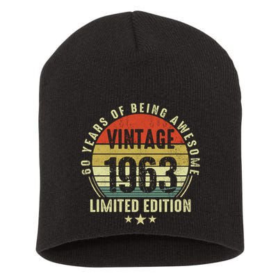 60 Year Old Vintage 1963 Limited Edition 60th Birthday Gift Ideas Short Acrylic Beanie