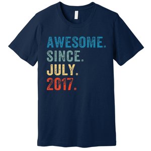 6 Year Old Gifts Awesome Since July 2017 6th Birthday Premium T-Shirt