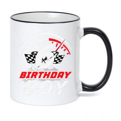 6 Year Old Race Car 6th Birthday Party Racing Pit Crew 11oz Black Color Changing Mug