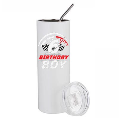 6 Year Old Race Car 6th Birthday Party Racing Pit Crew Stainless Steel Tumbler