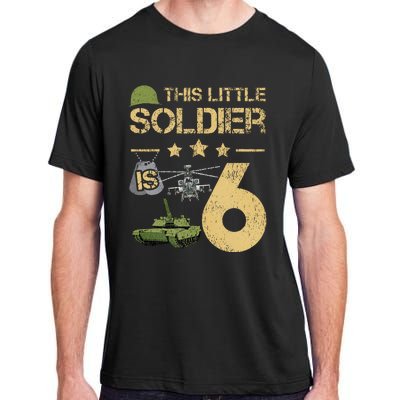 6 Year Old Soldier Birthday 6th Birthday Army Camo Adult ChromaSoft Performance T-Shirt