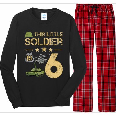 6 Year Old Soldier Birthday 6th Birthday Army Camo Long Sleeve Pajama Set