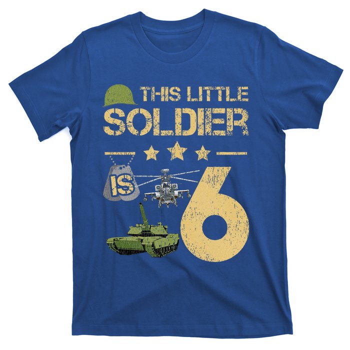 6 Year Old Soldier Birthday 6th Birthday Army Camo T-Shirt