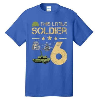 6 Year Old Soldier Birthday 6th Birthday Army Camo Tall T-Shirt