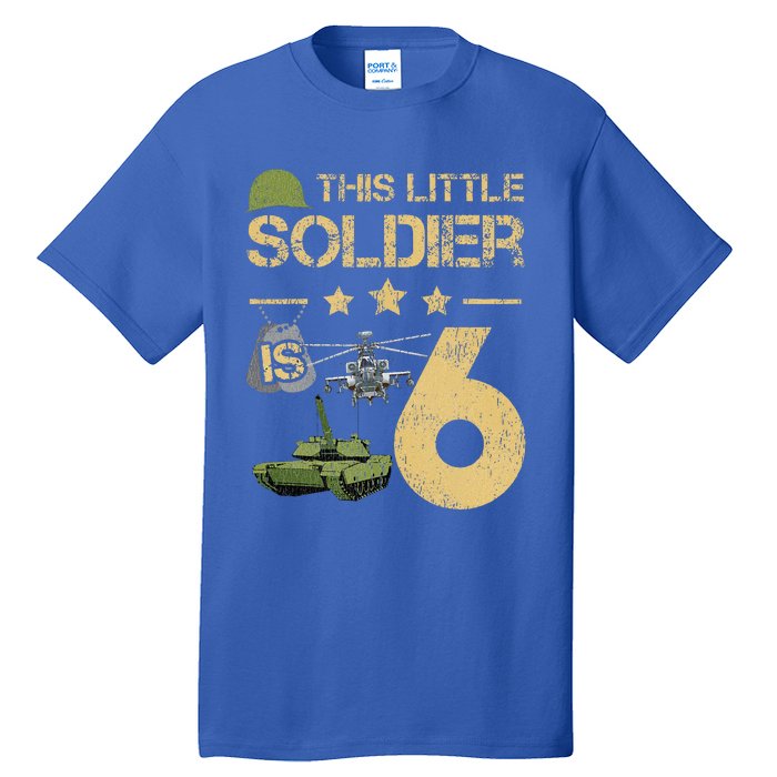 6 Year Old Soldier Birthday 6th Birthday Army Camo Tall T-Shirt