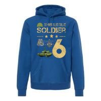 6 Year Old Soldier Birthday 6th Birthday Army Camo Premium Hoodie