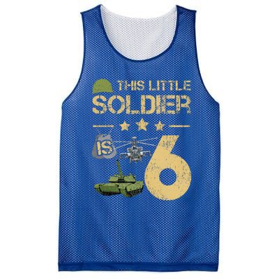 6 Year Old Soldier Birthday 6th Birthday Army Camo Mesh Reversible Basketball Jersey Tank