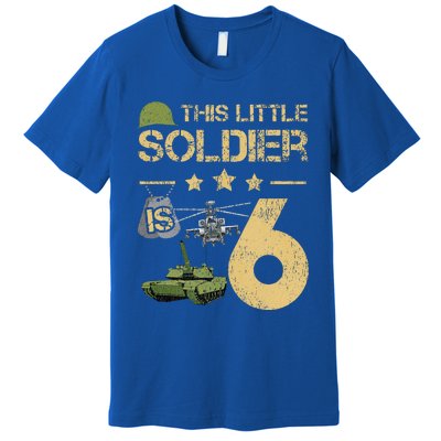 6 Year Old Soldier Birthday 6th Birthday Army Camo Premium T-Shirt