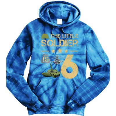 6 Year Old Soldier Birthday 6th Birthday Army Camo Tie Dye Hoodie