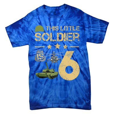 6 Year Old Soldier Birthday 6th Birthday Army Camo Tie-Dye T-Shirt