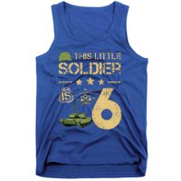 6 Year Old Soldier Birthday 6th Birthday Army Camo Tank Top