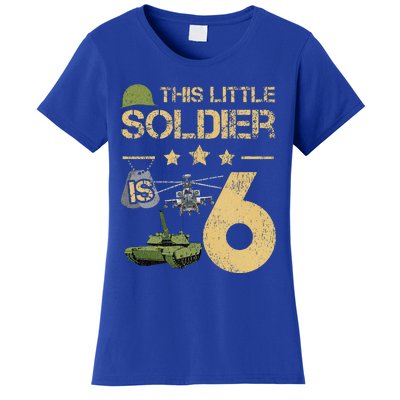 6 Year Old Soldier Birthday 6th Birthday Army Camo Women's T-Shirt