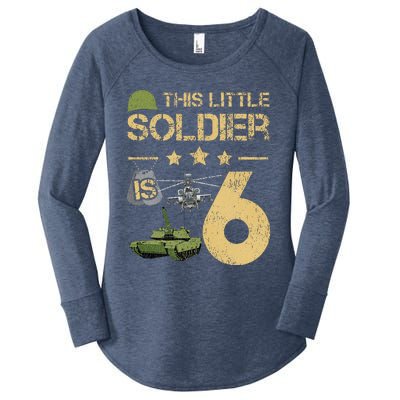 6 Year Old Soldier Birthday 6th Birthday Army Camo Women's Perfect Tri Tunic Long Sleeve Shirt