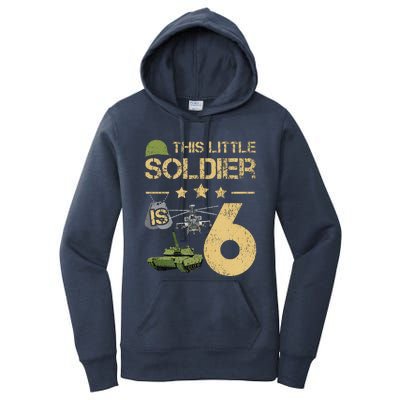 6 Year Old Soldier Birthday 6th Birthday Army Camo Women's Pullover Hoodie