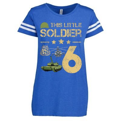 6 Year Old Soldier Birthday 6th Birthday Army Camo Enza Ladies Jersey Football T-Shirt