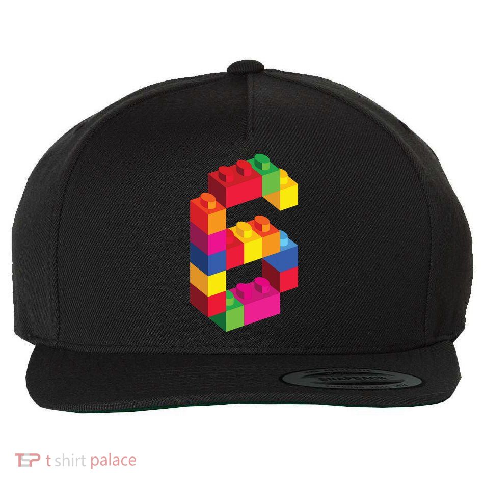 6 Year Old Building Blocks Birthday Bricks 6th Gift Wool Snapback Cap