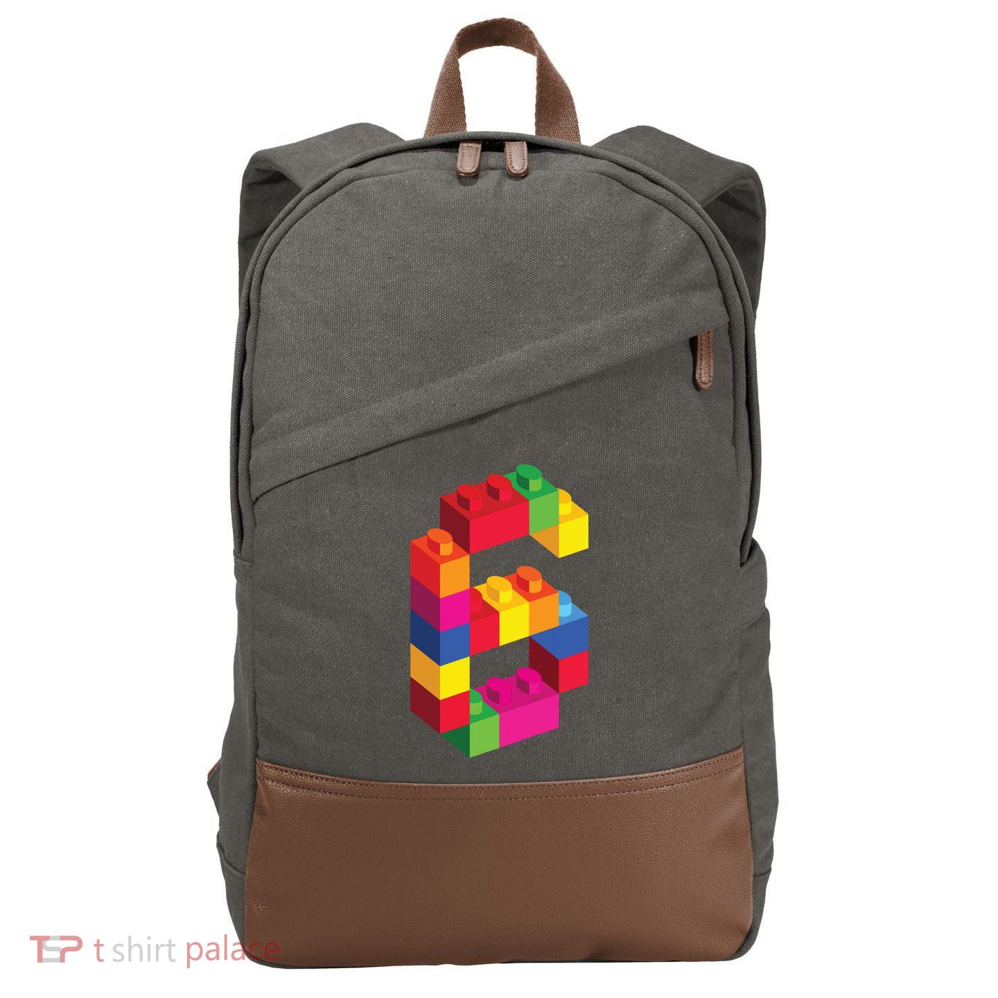 6 Year Old Building Blocks Birthday Bricks 6th Gift Cotton Canvas Backpack