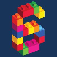 6 Year Old Building Blocks Birthday Bricks 6th Gift Garment-Dyed Heavyweight T-Shirt