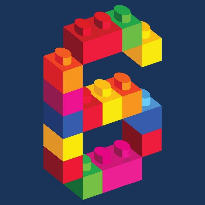 6 Year Old Building Blocks Birthday Bricks 6th Gift Garment-Dyed Heavyweight T-Shirt