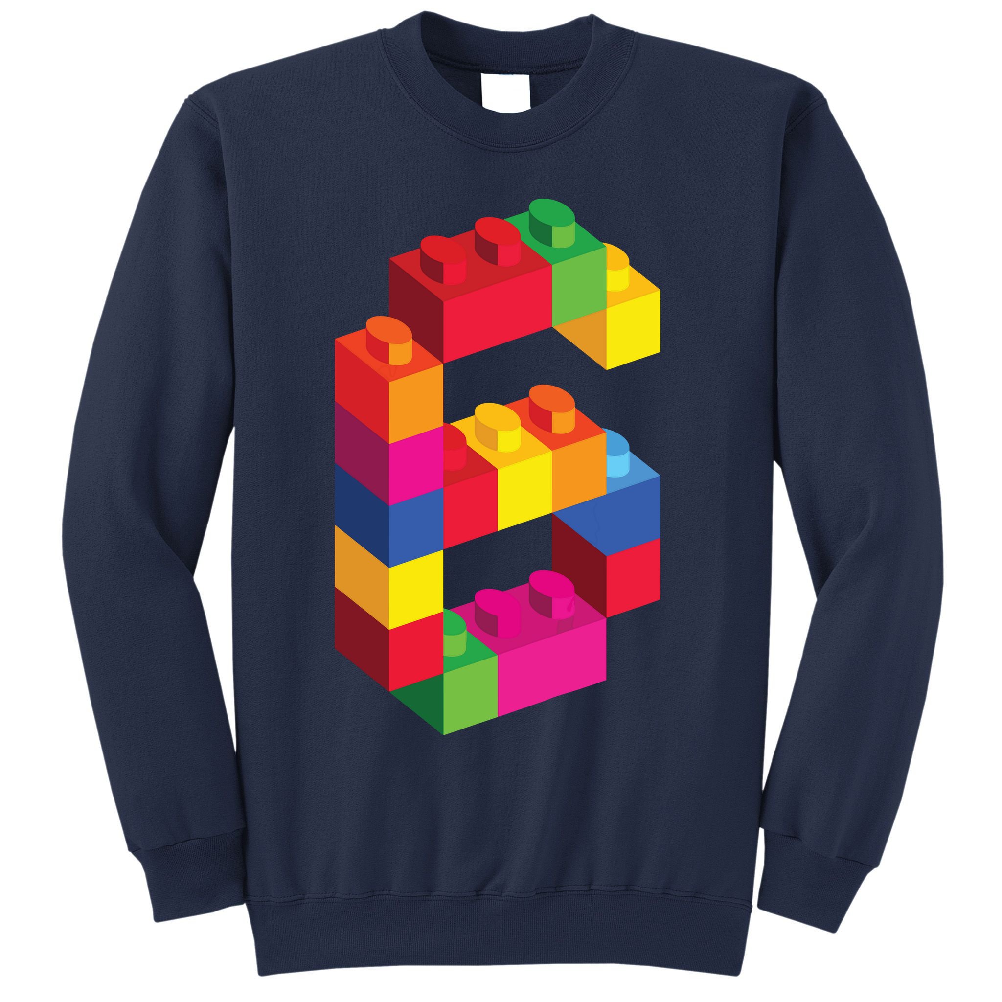 6 Year Old Building Blocks Birthday Bricks 6th Gift Sweatshirt