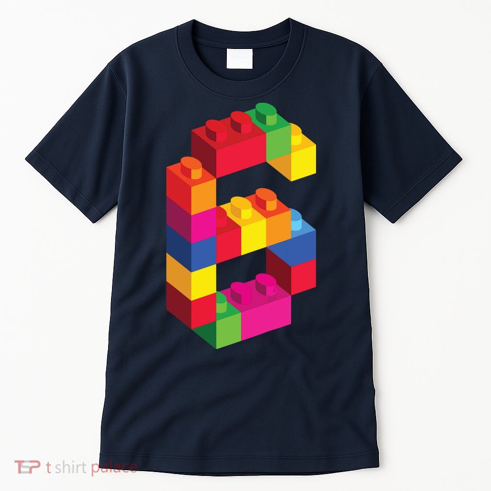 6 Year Old Building Blocks Birthday Bricks 6th Gift Tall T-Shirt