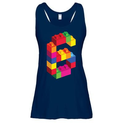 6 Year Old Building Blocks Birthday Bricks 6th Gift Ladies Essential Flowy Tank