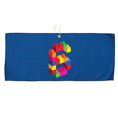 6 Year Old Building Blocks Birthday Bricks 6th Gift Large Microfiber Waffle Golf Towel