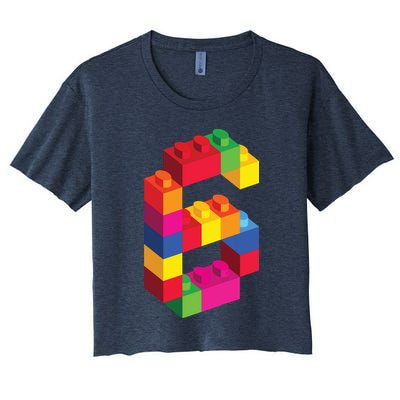 6 Year Old Building Blocks Birthday Bricks 6th Gift Crop Top