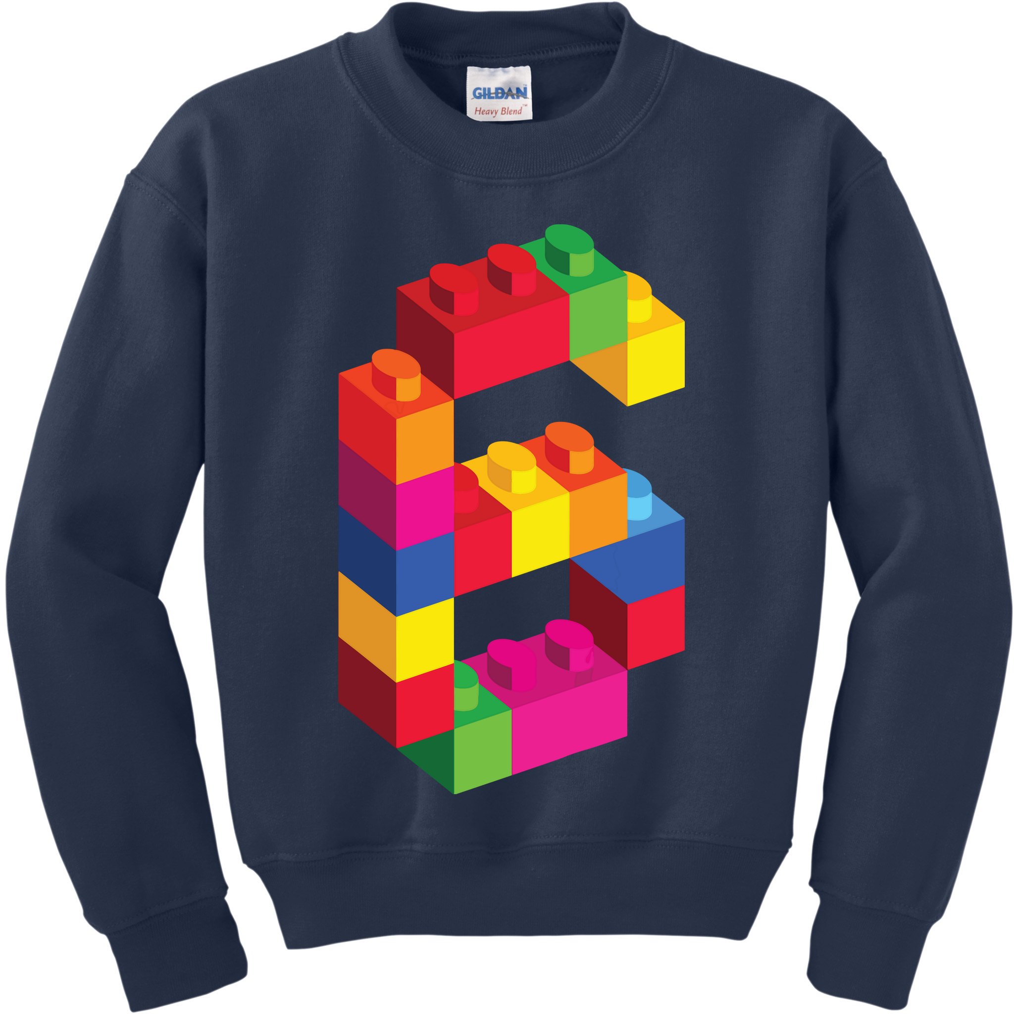 6 Year Old Building Blocks Birthday Bricks 6th Gift Kids Sweatshirt