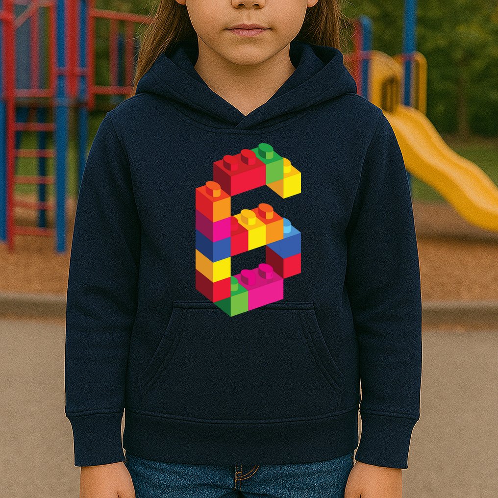 6 Year Old Building Blocks Birthday Bricks 6th Gift Kids Hoodie