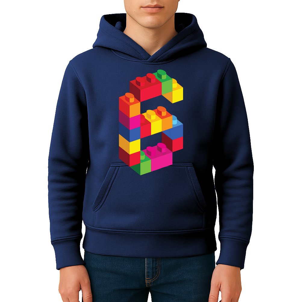 6 Year Old Building Blocks Birthday Bricks 6th Gift Kids Hoodie