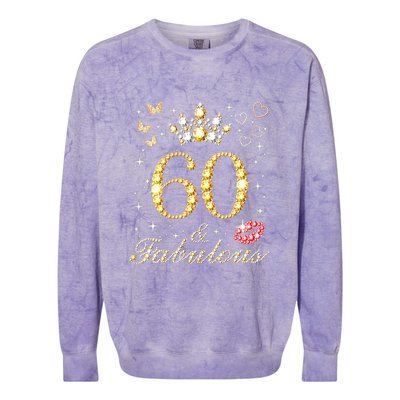 60 Years Old 60 Fabulous Since 1962 60th Birthday Colorblast Crewneck Sweatshirt