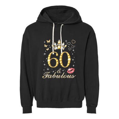 60 Years Old 60 Fabulous Since 1962 60th Birthday Garment-Dyed Fleece Hoodie