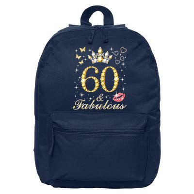 60 Years Old 60 Fabulous Since 1962 60th Birthday 16 in Basic Backpack