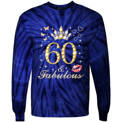 60 Years Old 60 Fabulous Since 1962 60th Birthday Tie-Dye Long Sleeve Shirt