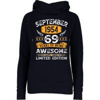 69 Years Old Gifts Vintage September 1954 69th Birthdays Womens Funnel Neck Pullover Hood