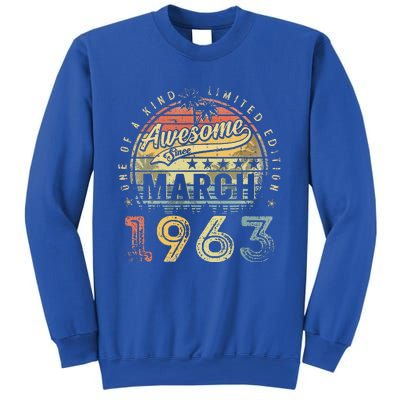 60 Year Old Awesome Since March 1963 60th Birthday Sweatshirt