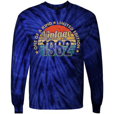 60 Years Old Vintage 1962 Limited Edition 60th Tie-Dye Long Sleeve Shirt