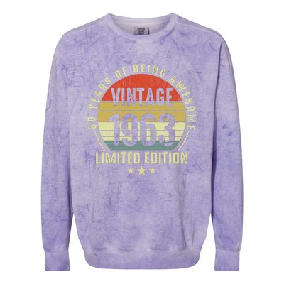 60 Year Old Gifts Vintage 1963 Limited Edition 60th Birthday Colorblast Crewneck Sweatshirt